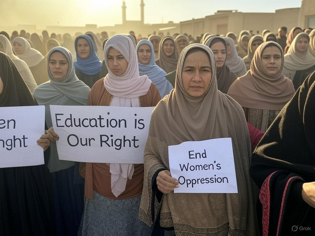 Women protesting in Kabul
