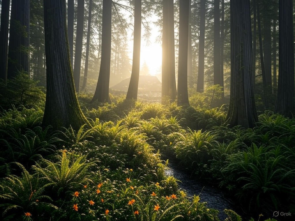 Serene ancient forest in British Columbia's Interior