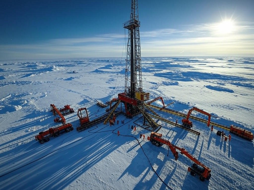 Arctic oil drilling site