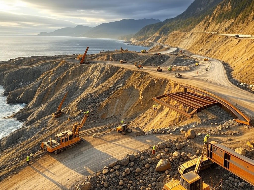 Construction of BC's Coastal Highway Expansion