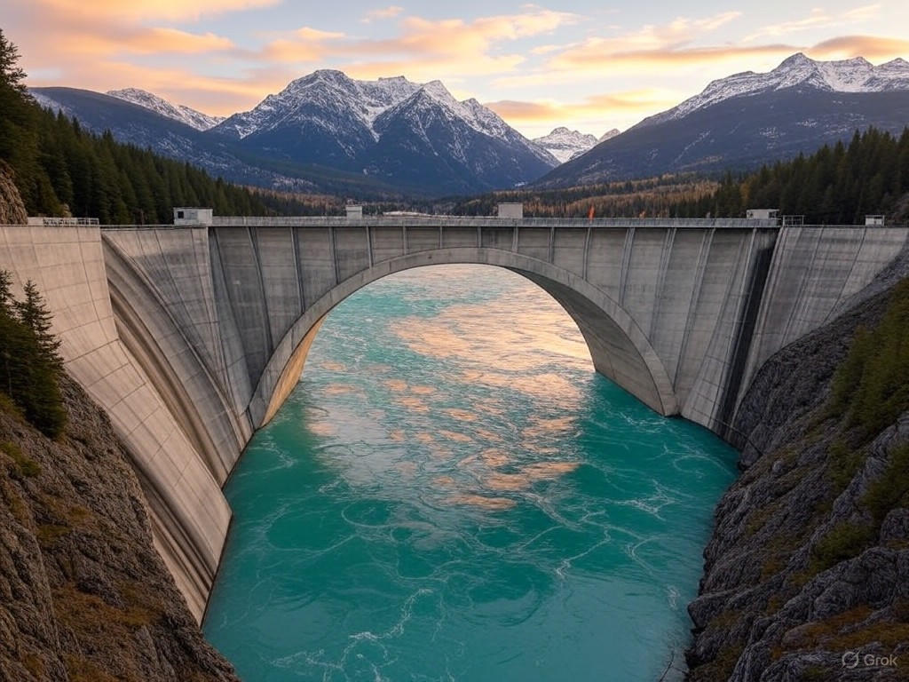 BC Hydro Dam at Dawn