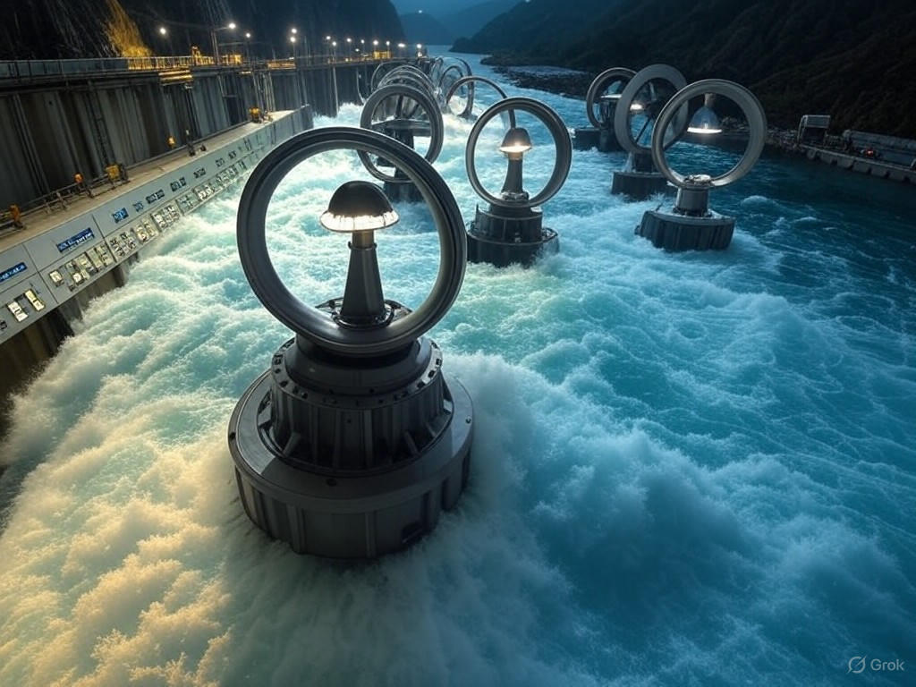 Hydroelectric turbines in operation at a BC facility