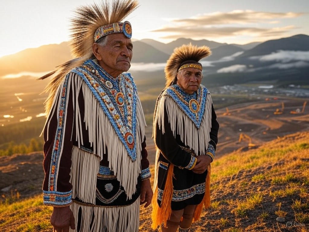 Indigenous Elders Overlooking a Development Site
