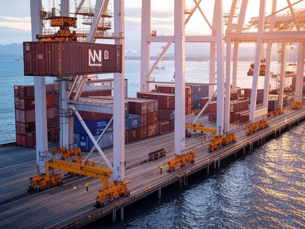 Container ships loading BC energy exports