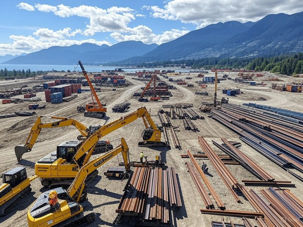 Vibrant construction site at BC's Port of Vancouver
