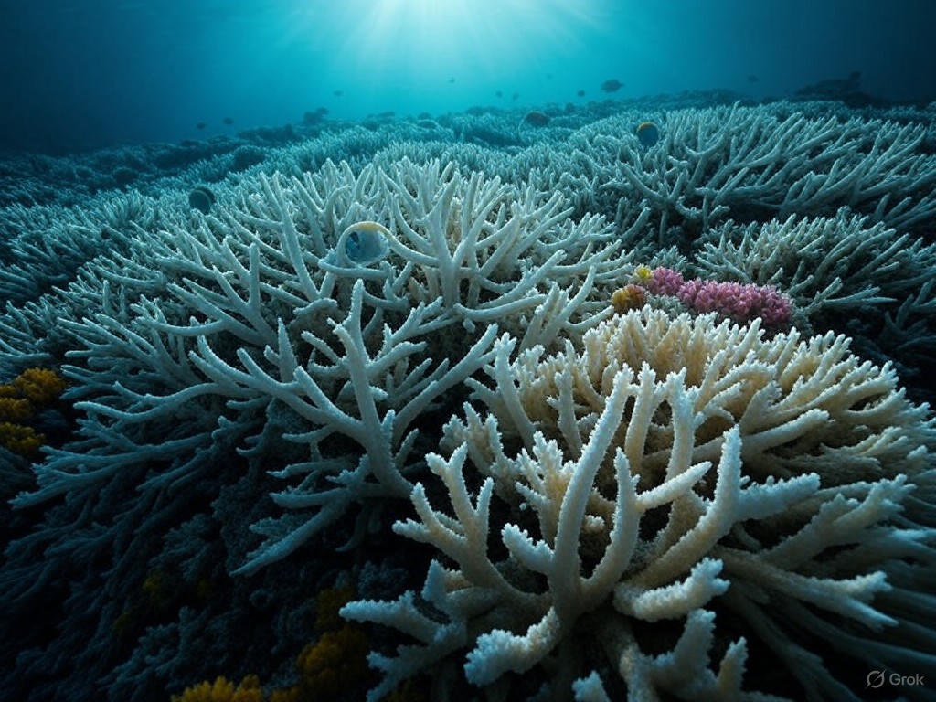 Coral bleaching in the Great Barrier Reef