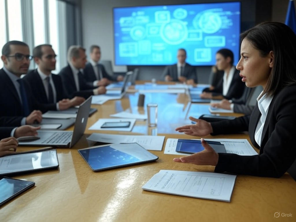 EU AI Act policymakers in session