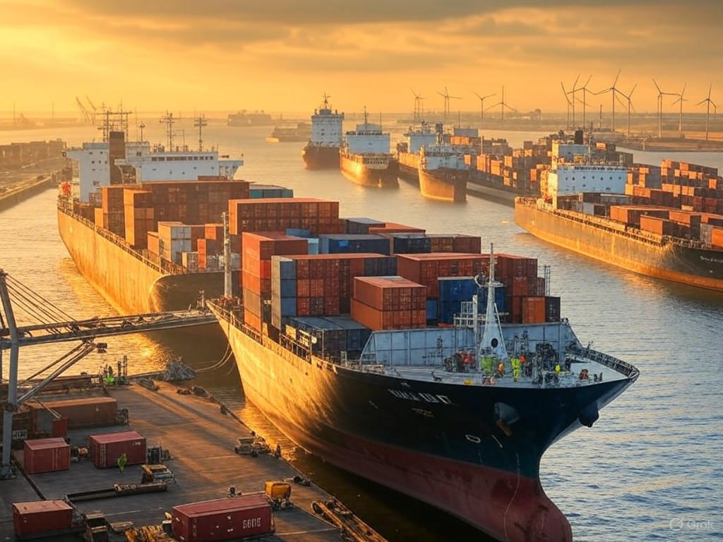 EU Port with Cargo Ships