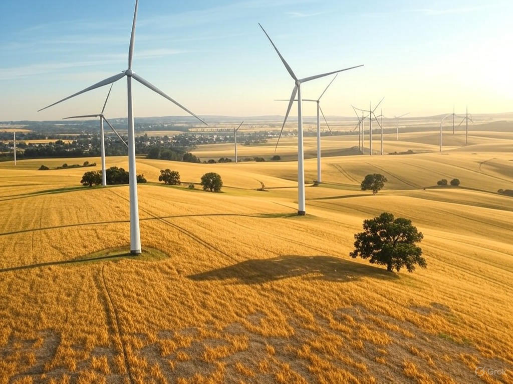 Wind turbines in the German countryside
