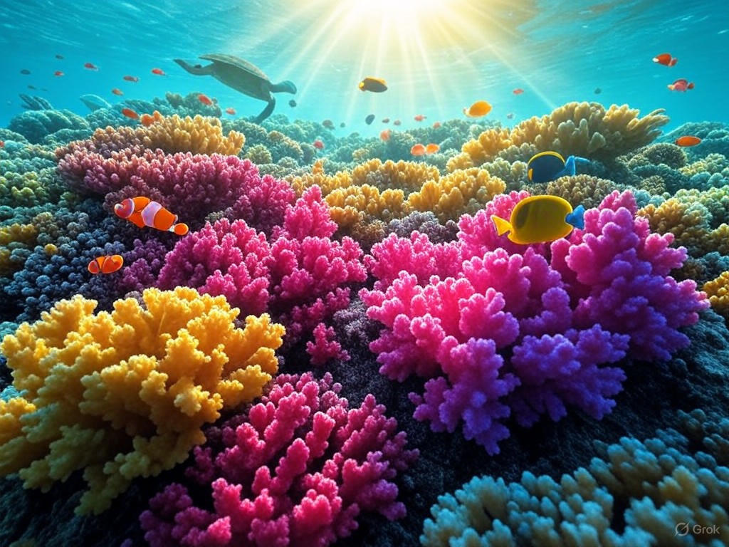 Vibrant Great Barrier Reef ecosystem