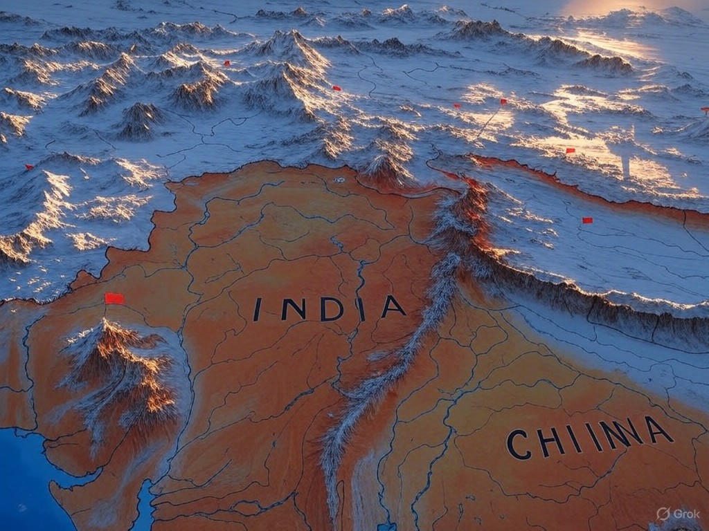Map of disputed Himalayan regions