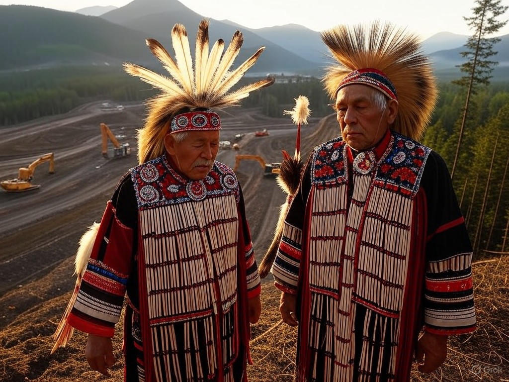 Indigenous Elders Overlooking Construction Site
