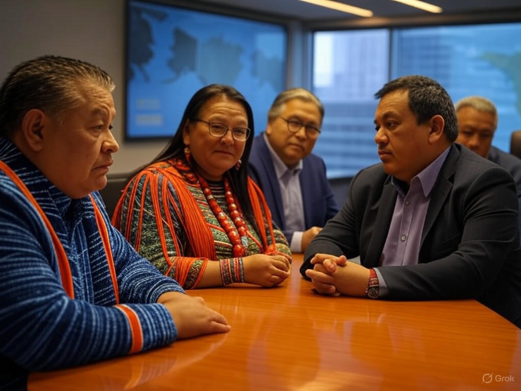 Indigenous leaders at LNG consultation meeting