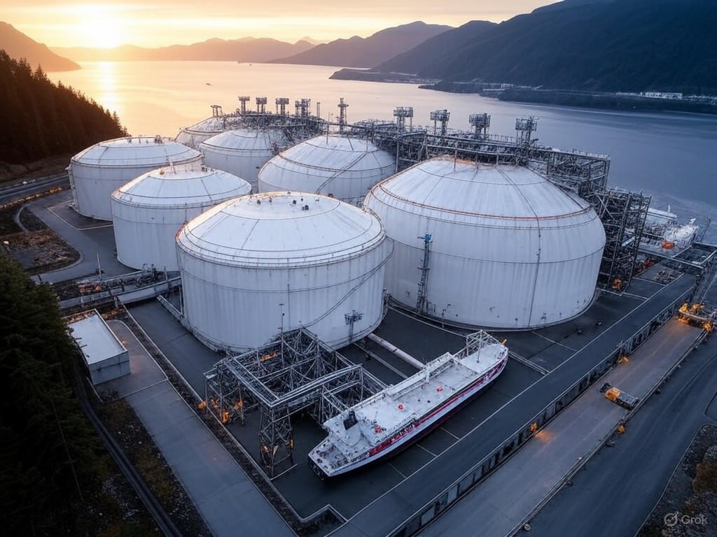 Aerial view of LNG Canada facility