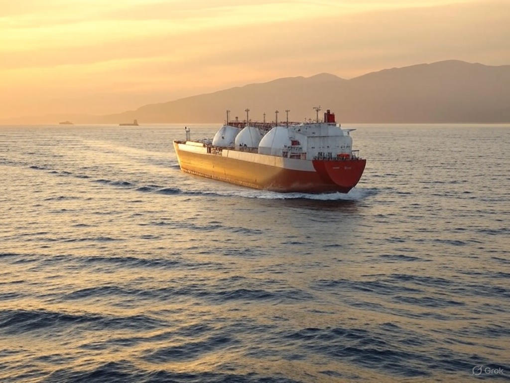 LNG Tanker in Pacific Waters