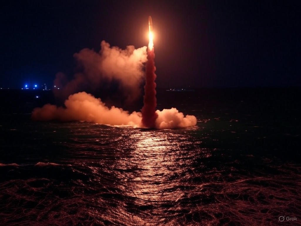North Korean missile launch over the Sea of Japan