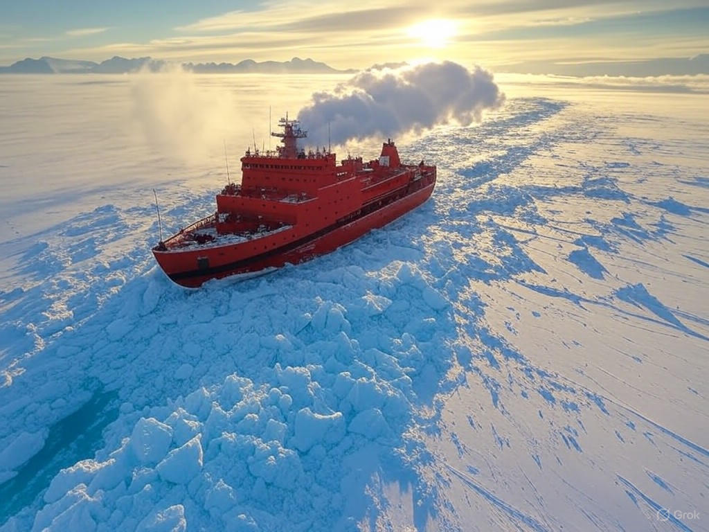 Russian Icebreaker in Action