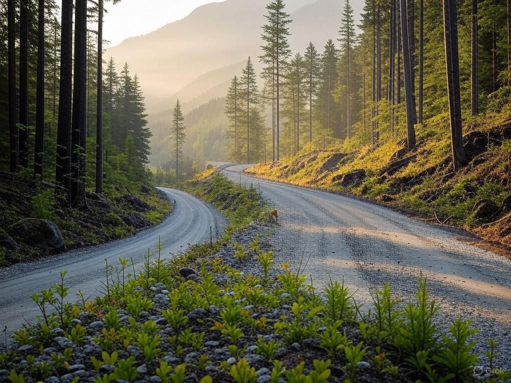 Sustainable Logging Roads in BC Wilderness